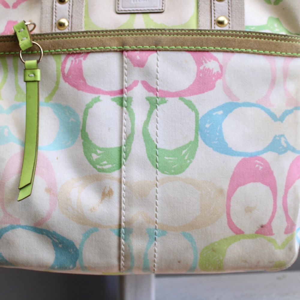 Coach Y2K Vintage NO A06K-247 Hampton Scribble Signature  Monogram Tote Bag - Picture 5 of 12